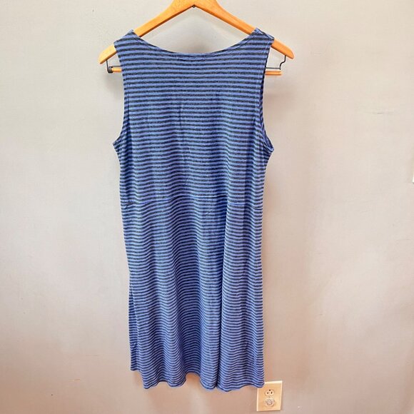 Cut Loose Womens Blue Striped Sleeveless Tiered V-Neck Dress S - Picture 3 of 3
